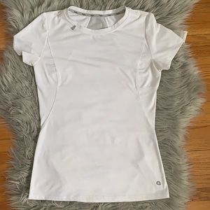 White Hybrid Crew Neck Activewear T-Shirt Short Sleeved Top